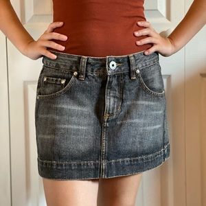 Denim mini skirt in washed black
